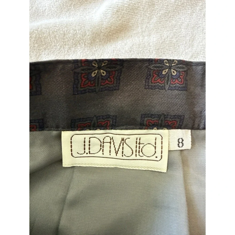 Vintage  Silk Pleated Midi Skirt 8 By J. Davis Ltd. Grandmacore Lined